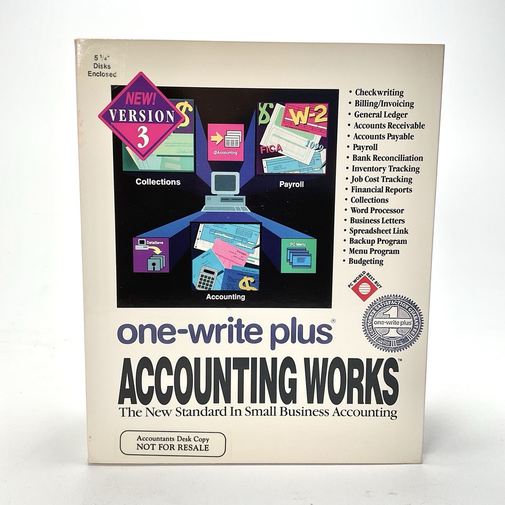 One-Write Plus Accounting Works Version 3 Vintage Computing Factory Sealed