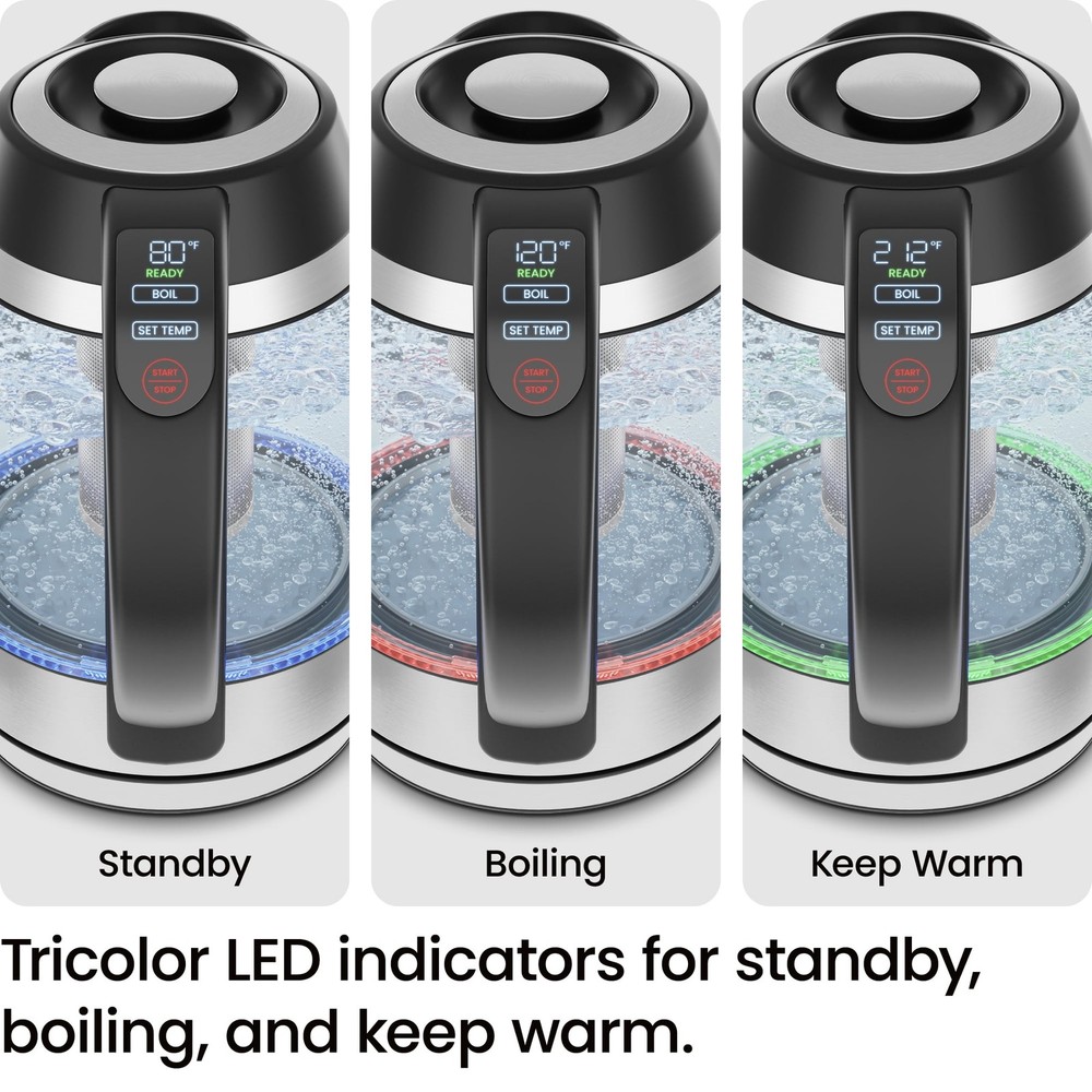 Lightning 1.8L Custom-Temp Electric Kettle, 1750W with Tea Infuser