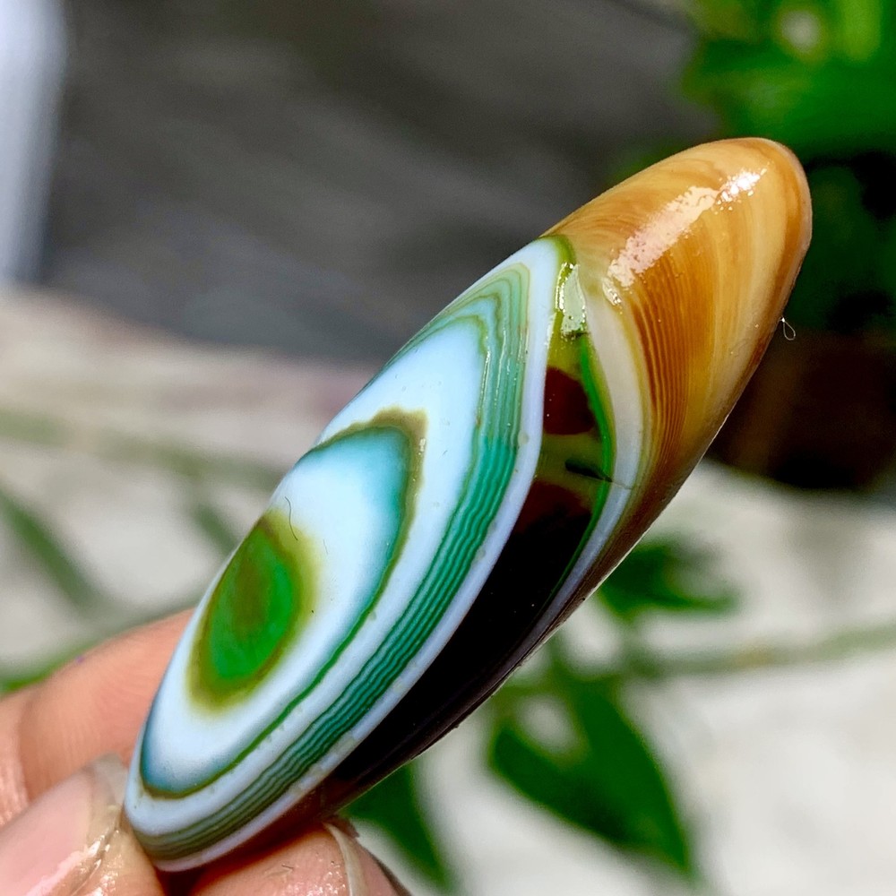 14G Natural Gobi Agate Eye Agate/Crystal PalmStone Madagascar