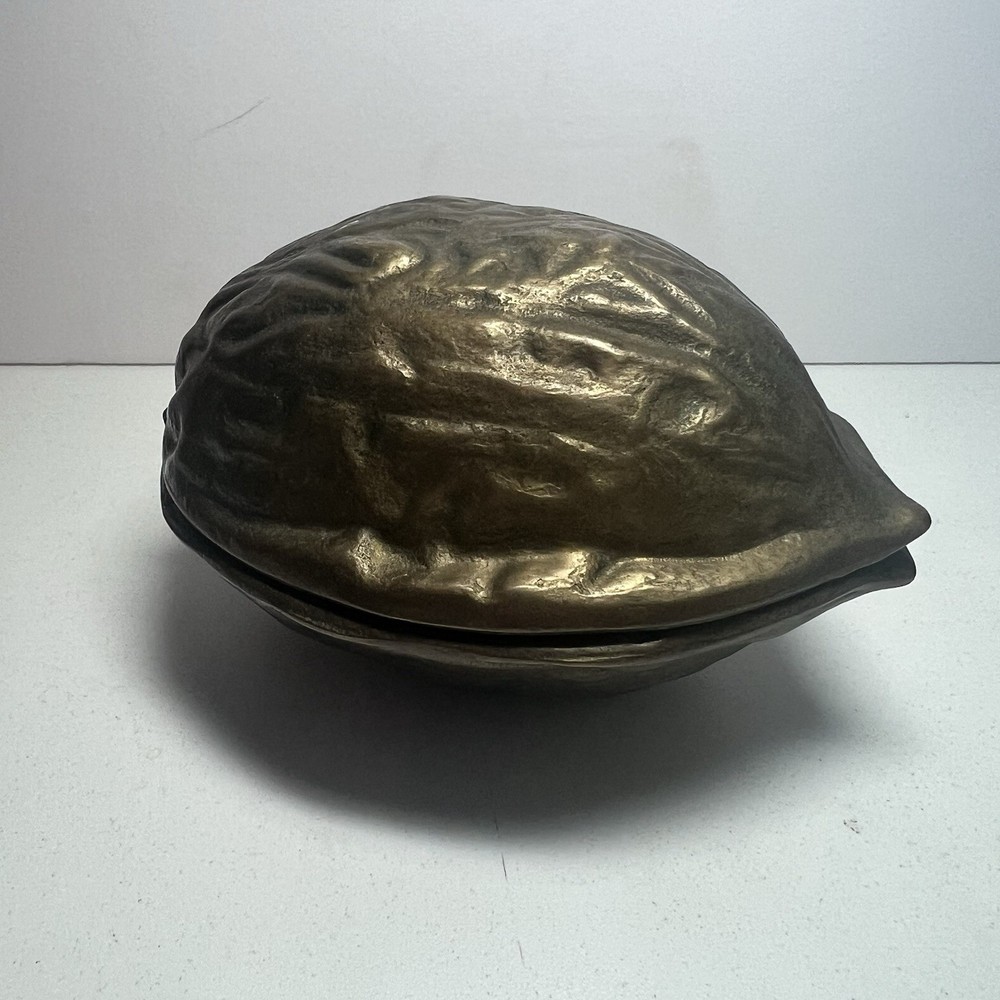 SOLID BRASS NUTCRACKER WALNUTS Vintage LARGE Walnut Shaped