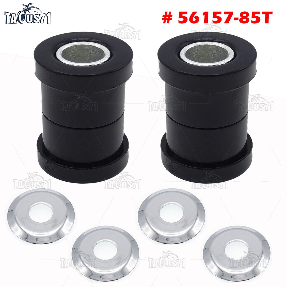 Chrome Polyurethane Handlebar Riser Bushings Damper Kit For Harley Dyna Softail