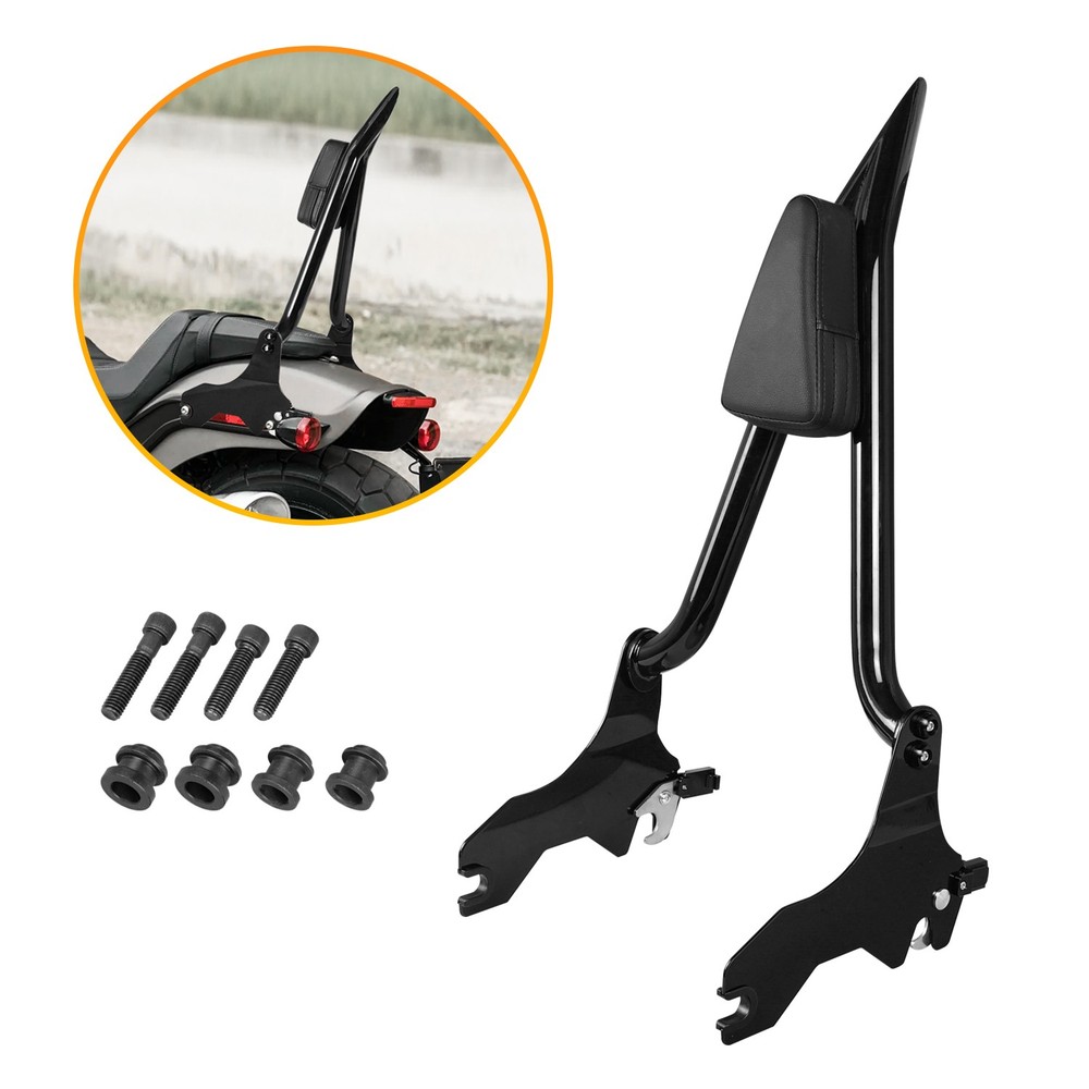 Adjustable Detachable Sissy Bar Backrest  For 2018-2024 Harley Softail Fat Boy