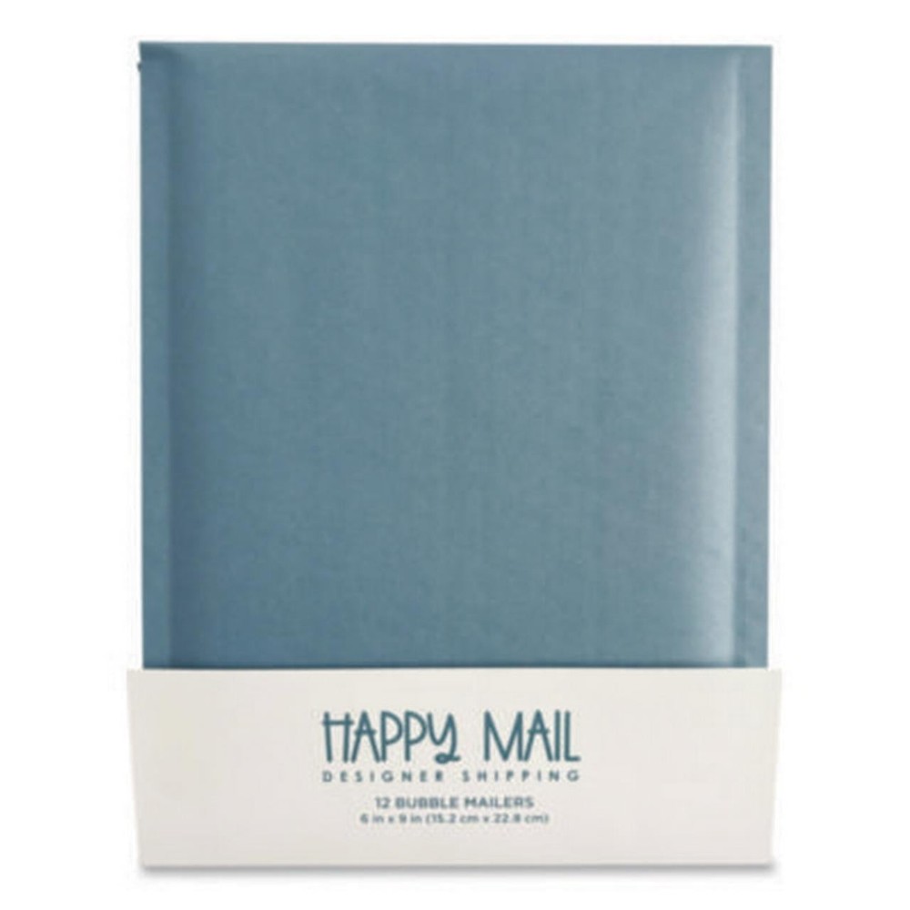 Happy Mail 245154 Bubble Mailer 6x9 Blue 12/Pack Self-Sealing