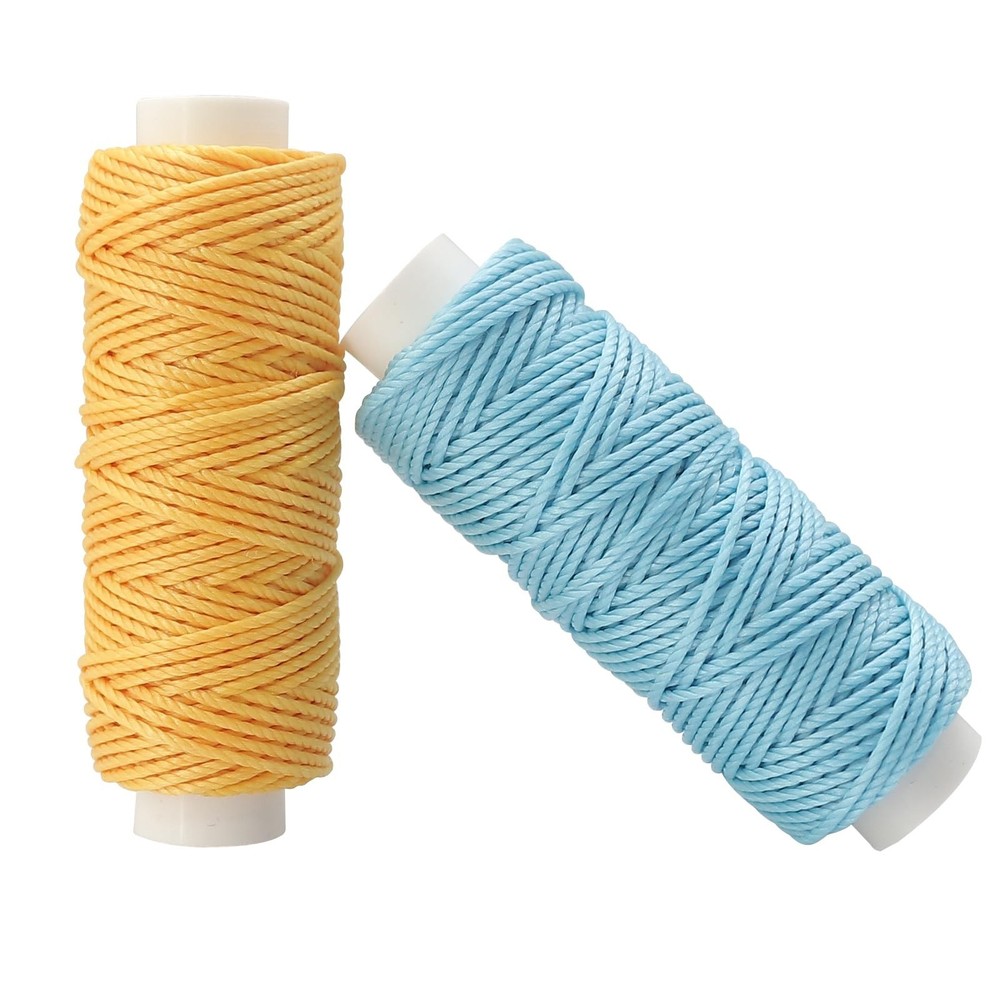 12 Colors Wax Thread Waxed Cords Polyester Leather Sewing Thread Wax Strings ...