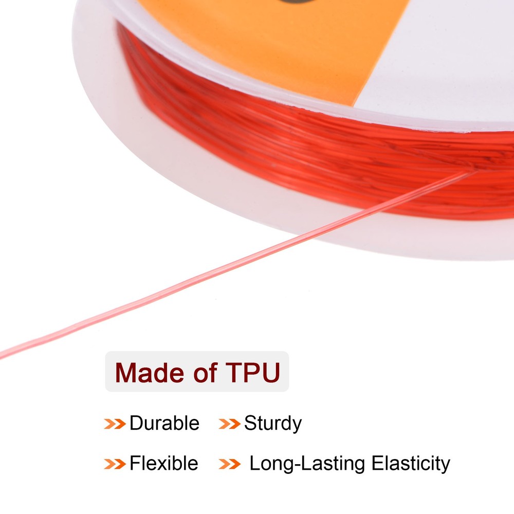 5pcs 0.5mm Elastic String Craft DIY Making Stretchy Cord Thread TPU, Red