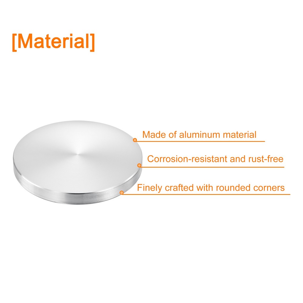 M10 Thread 70mm Diameter Round Shape Aluminum Disc Hardware 2pcs, Silver