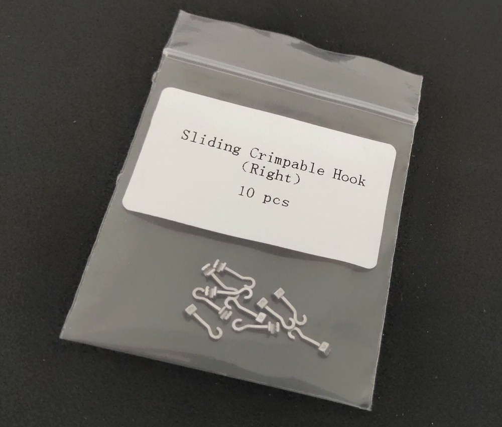 5 Packs 50 Pcs Sliding Crimpable Hook Open Surgical Hooks Long Curved Right