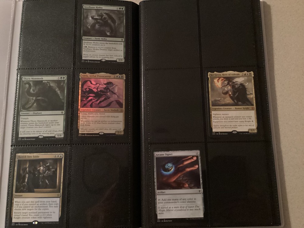 MTG THRONE OF ELDRAINE NEAR COMPLETE BASE SET W/BINDER READ