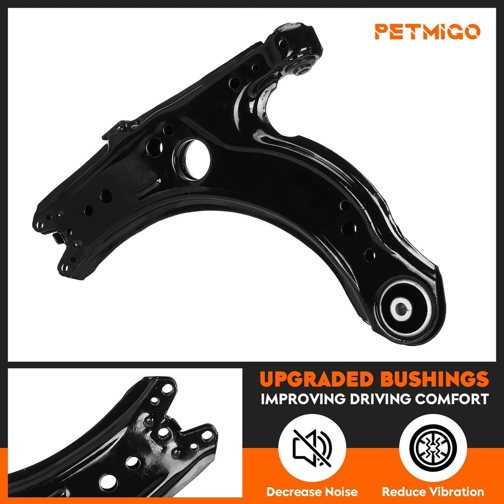 Front Lower Control Arms w/Ball Joints Replacement Suspension Kit for Black