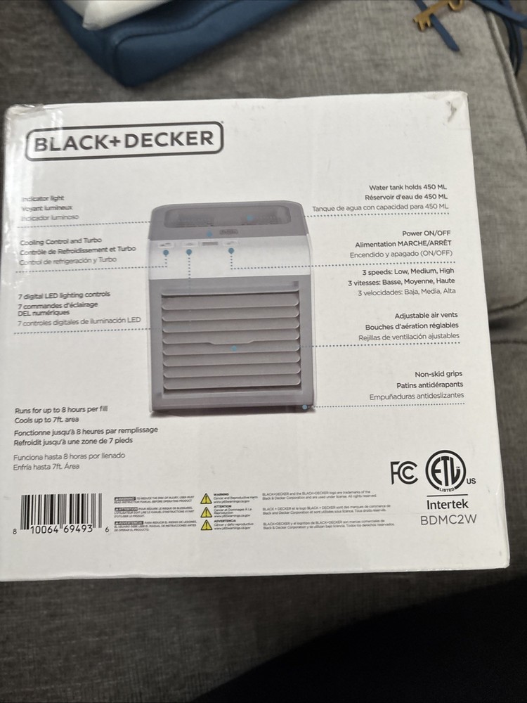Black + Decker BDMC2W Desktop Air Cooler Open box