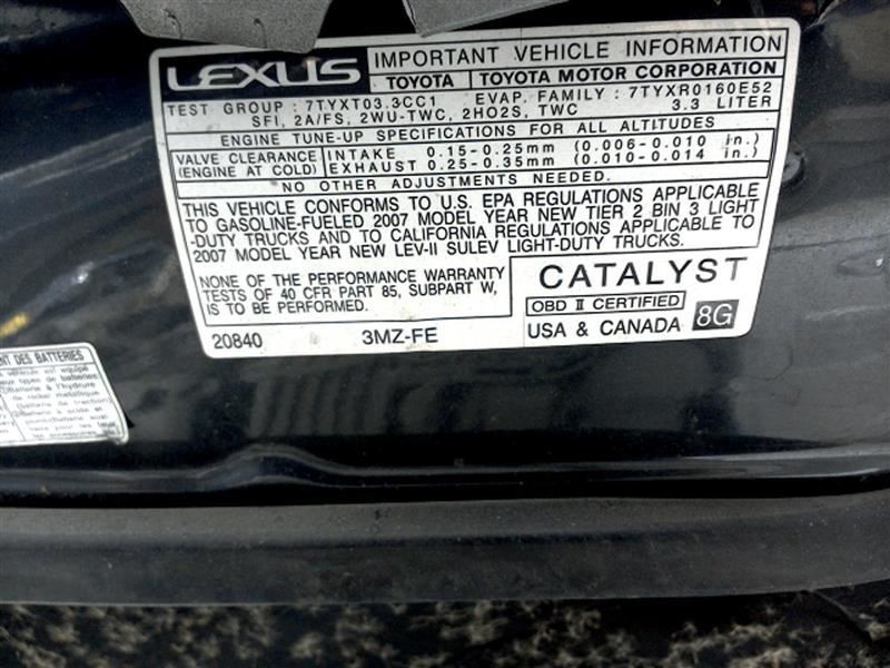 2007 LEXUS RX400H DASH WIRE HARNESS