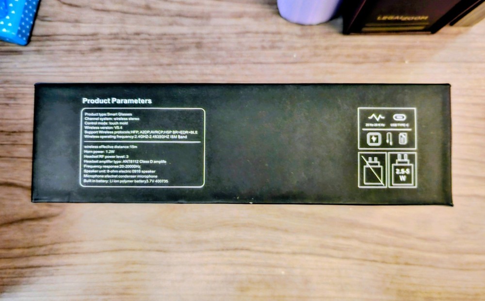 Smart Bluetooth Black Sunglasses (New/Open Box)