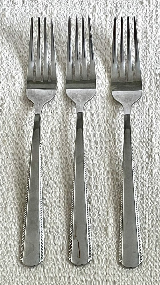 Oneida GABLE Stainless Glossy 3 Dinner Forks EXCELLENT