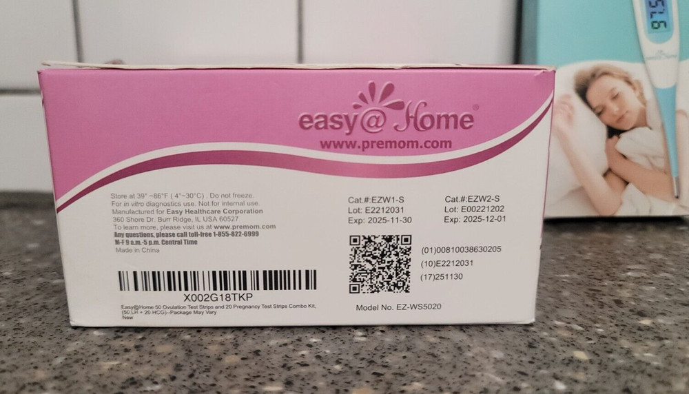 Open Box! Easy@Home Ovulation Combo Test Kit & FREE Digital Basal Thermometer