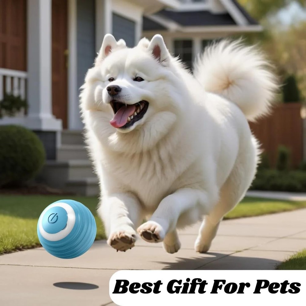 Smart Rotating Ball Cat & Dog Toy Rolling Ball Interactive Rotating 2 Blue