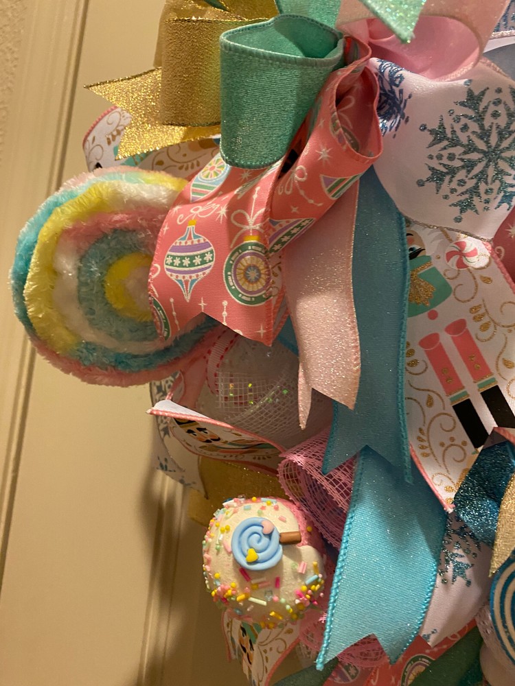 Nutcracker Christmas wreath,Nutcracker Christmas decor,Christmas Candy wreath