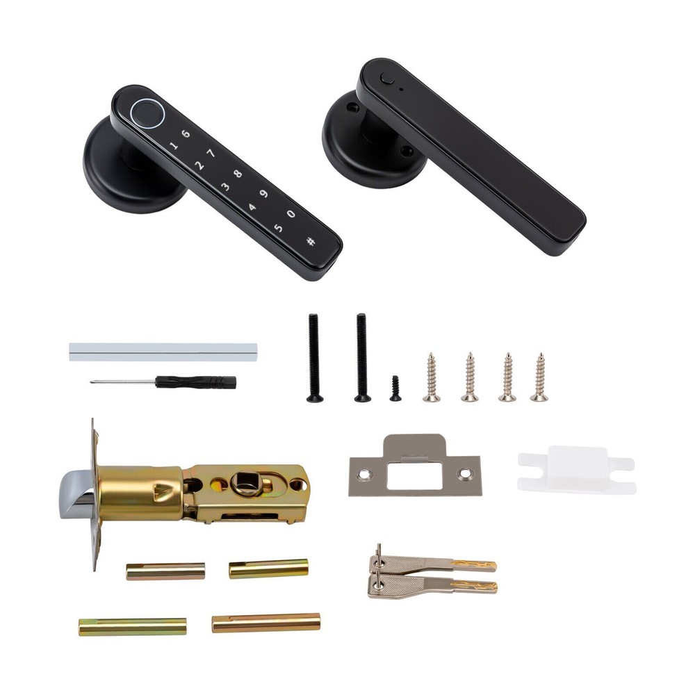 Smart Biometric Door Lock Bluetooth APP Control Fingerprint Door handle With Key