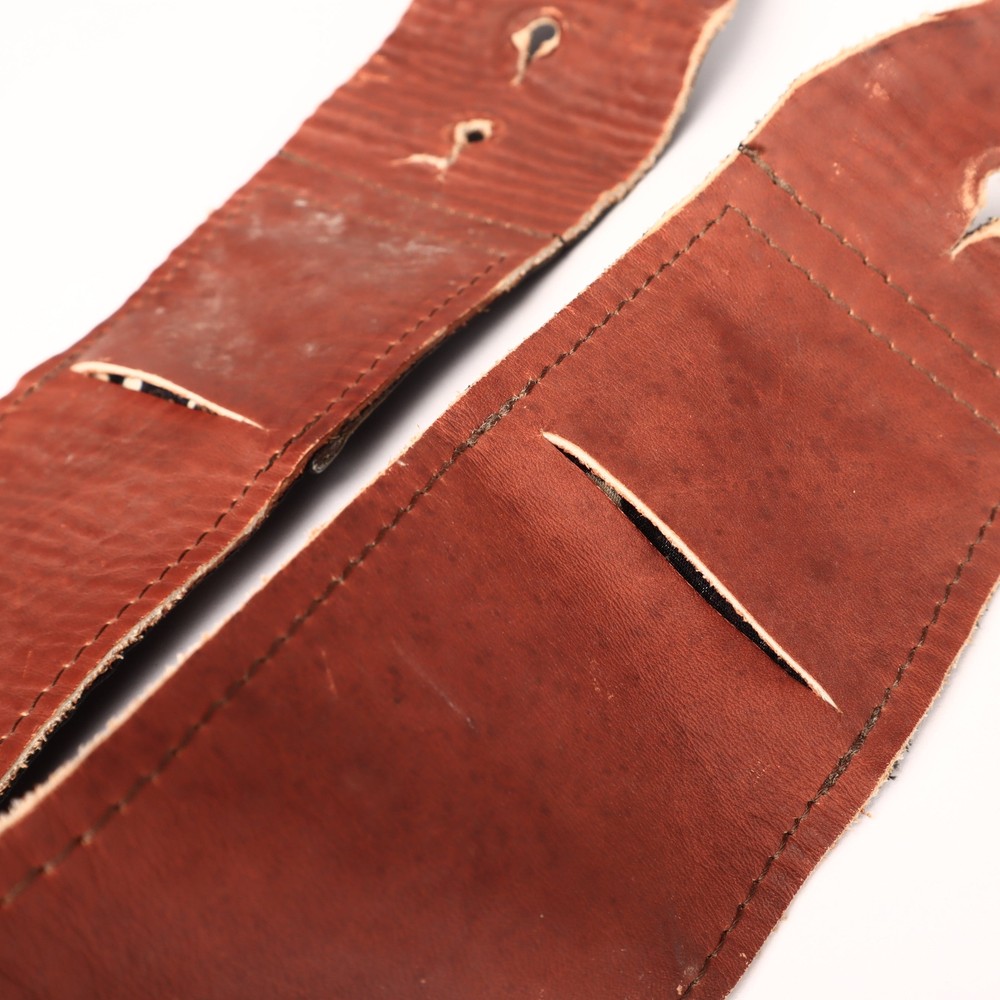 Vintage 80s Silver Eagle Leather Japanese Guitar Strap