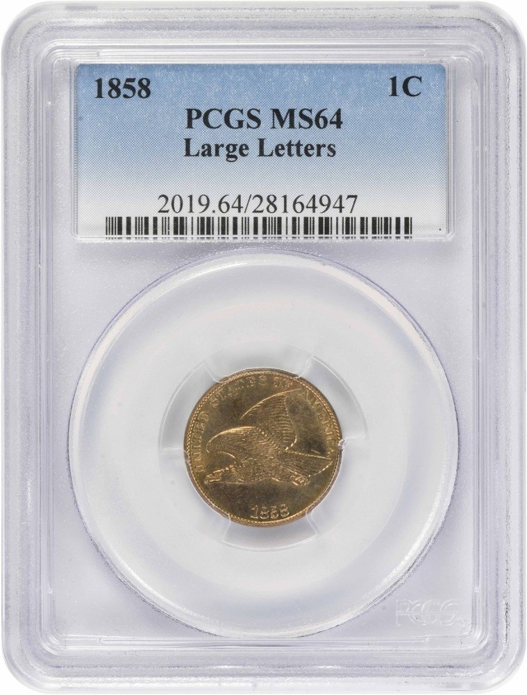 1858 Flying Eagle Cent Large Letters MS64 PCGS