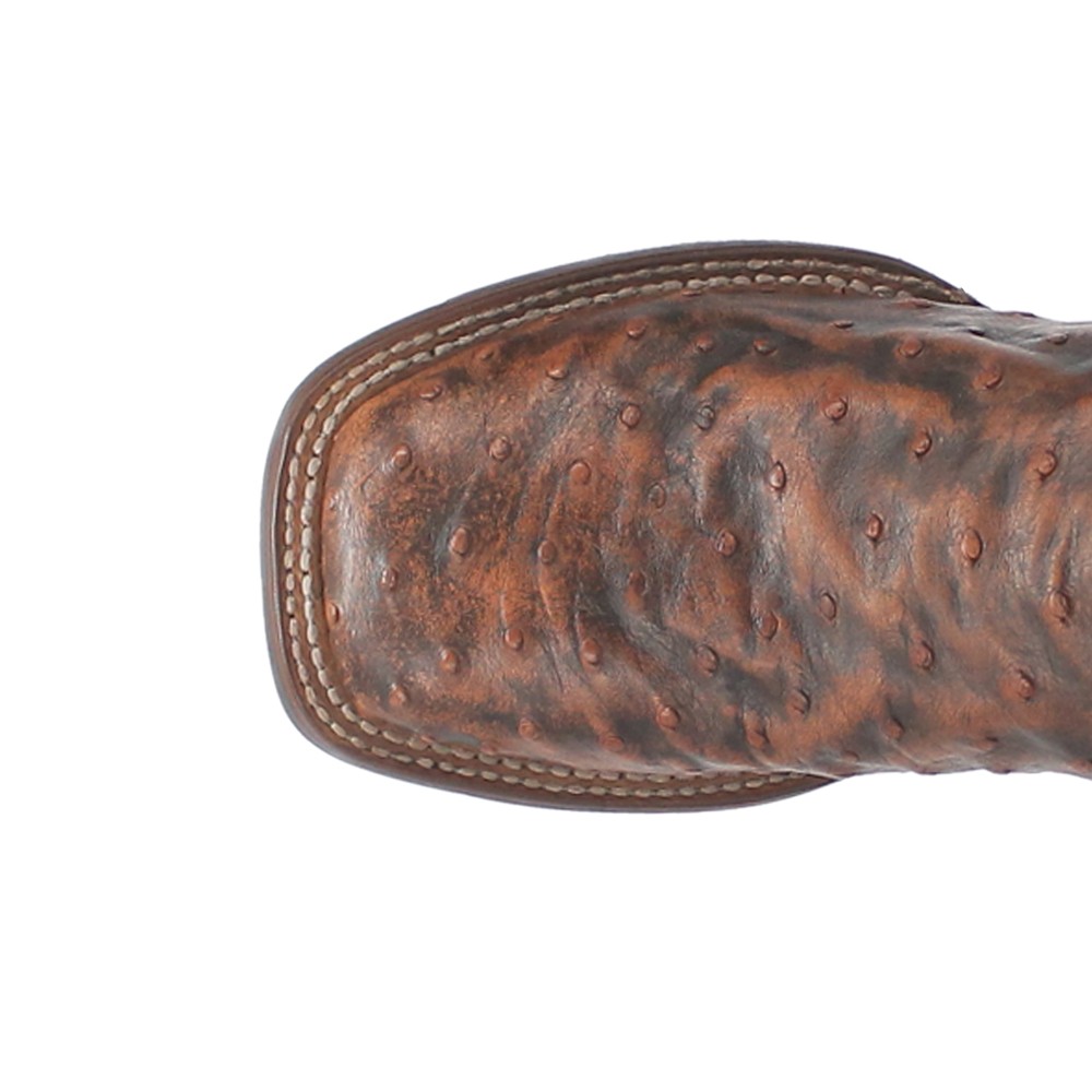 Dan Post Boots Dillinger Full Quill Ostrich Embroidered Square Toe Pull On Cowbo