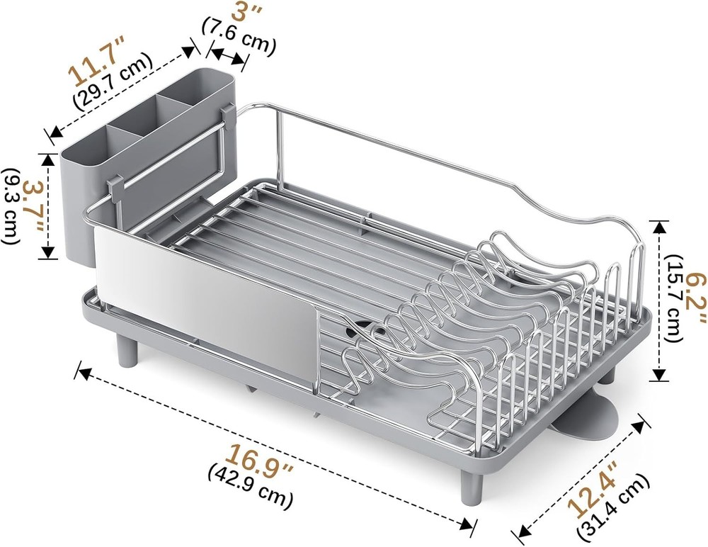 Dish Drying Rack Large Capacity Stainless Steel Dish Rack Kitchen Counter