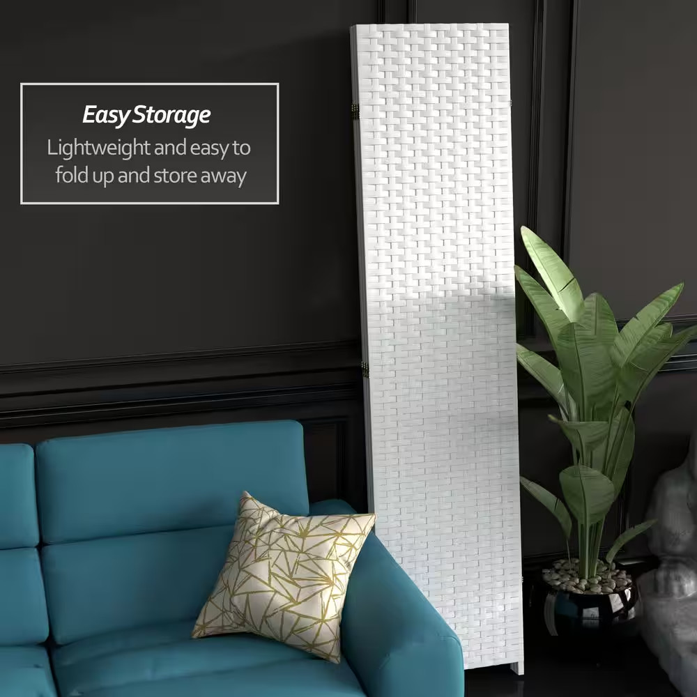 7 Ft. White 3-Panel Room Divider