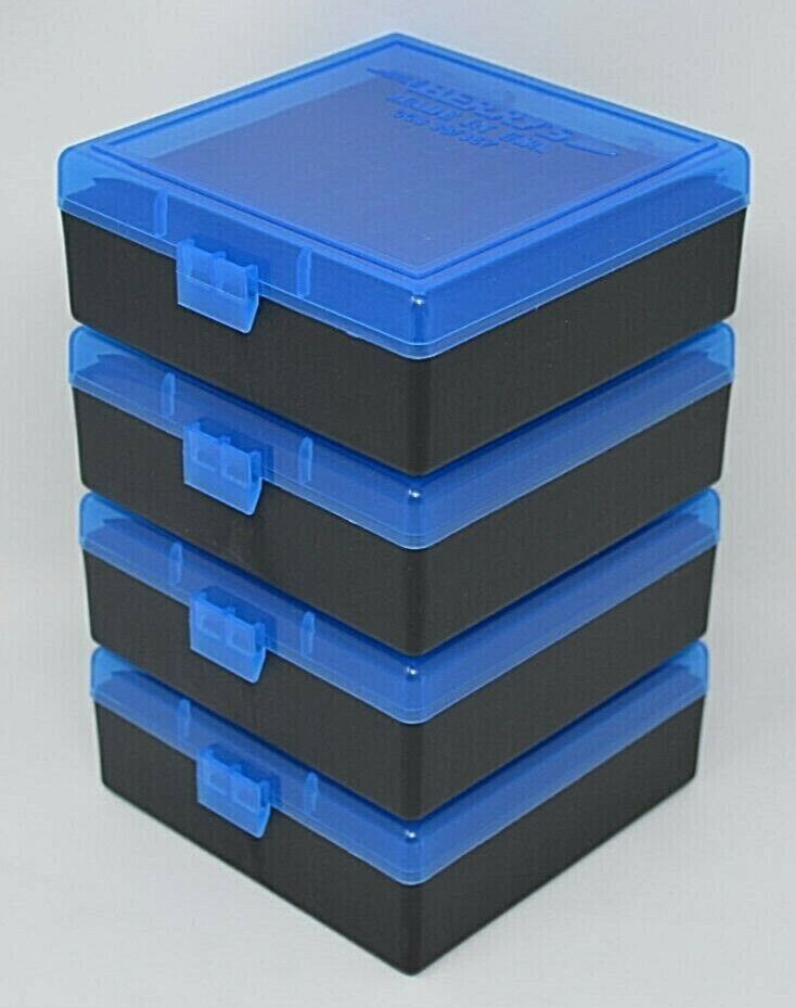 BERRY'S PLASTIC AMMO BOXES (4) BLUE 100 Round 38 / 357
