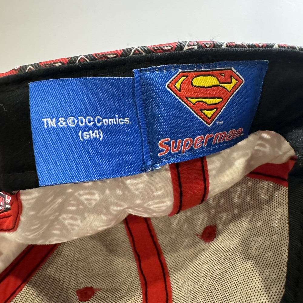 DC Comics Superman Hat Ball Cap Snapback Red Black One Size Adjustable S14