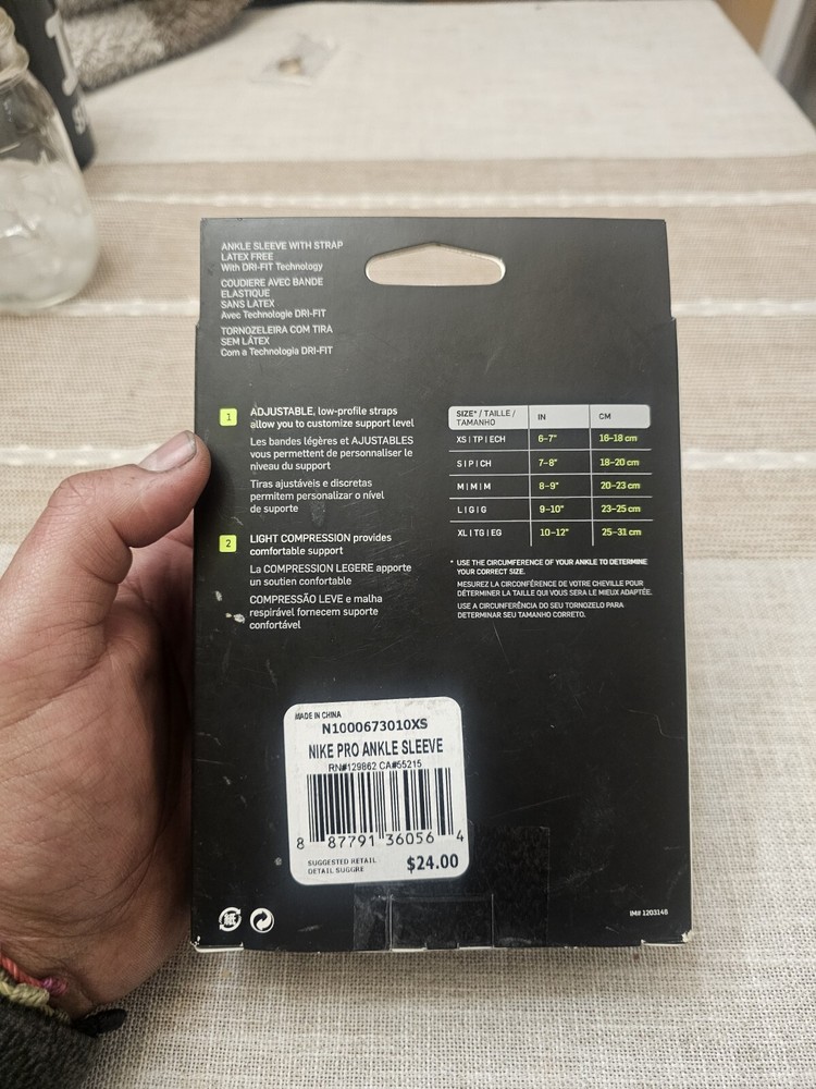 NIKE PRO ANKLE STRAP SLEEVE SIZE XS NEW OPEN BOX M5