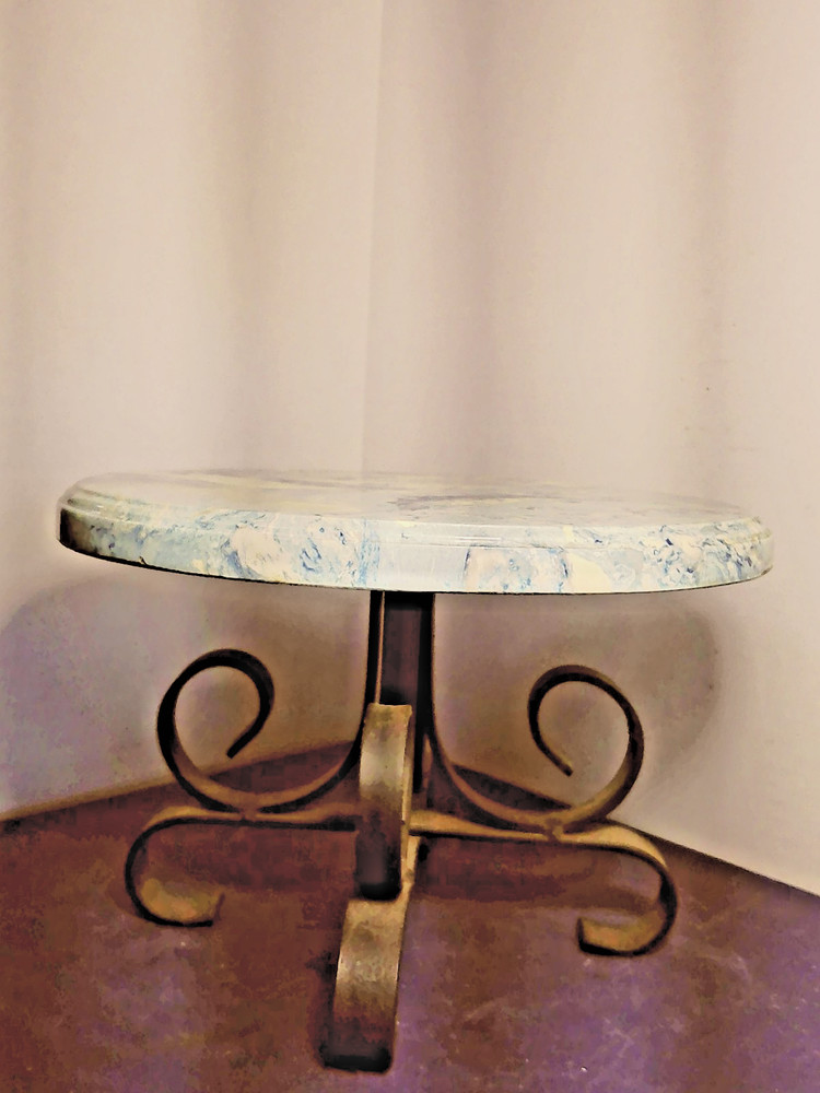 Acrylic Wrought Iron Plant Stand 6.5"