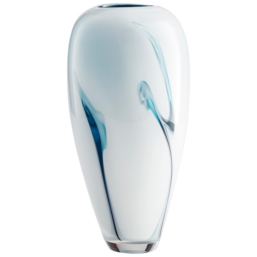 Cyan Design Deep Sky 14" Vase, Blue/White - 10446