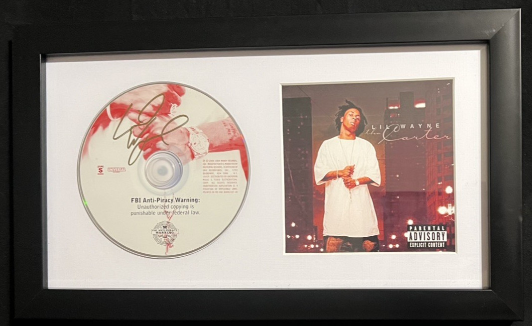 LIL WAYNE "THA CARTER” SIGNED FRAMED AUTOGRAPHED CD COVER *EXACT PROOF w/ COA