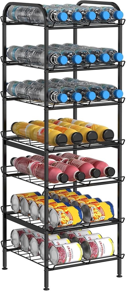 7 Tier Freestanding Water Bottle Organizer Storage Rack Stand Shelf Heavy Duty