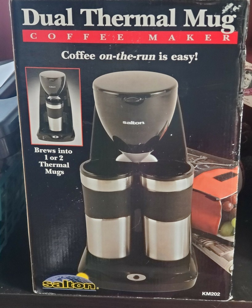 Salton Dual Thermal Mug Coffee Maker - open box - new