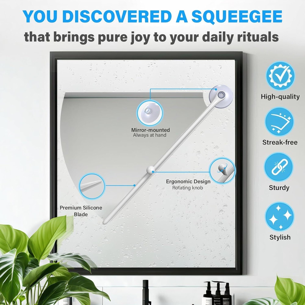 Bathroom Mirror Squeegee, Mirror Defogger