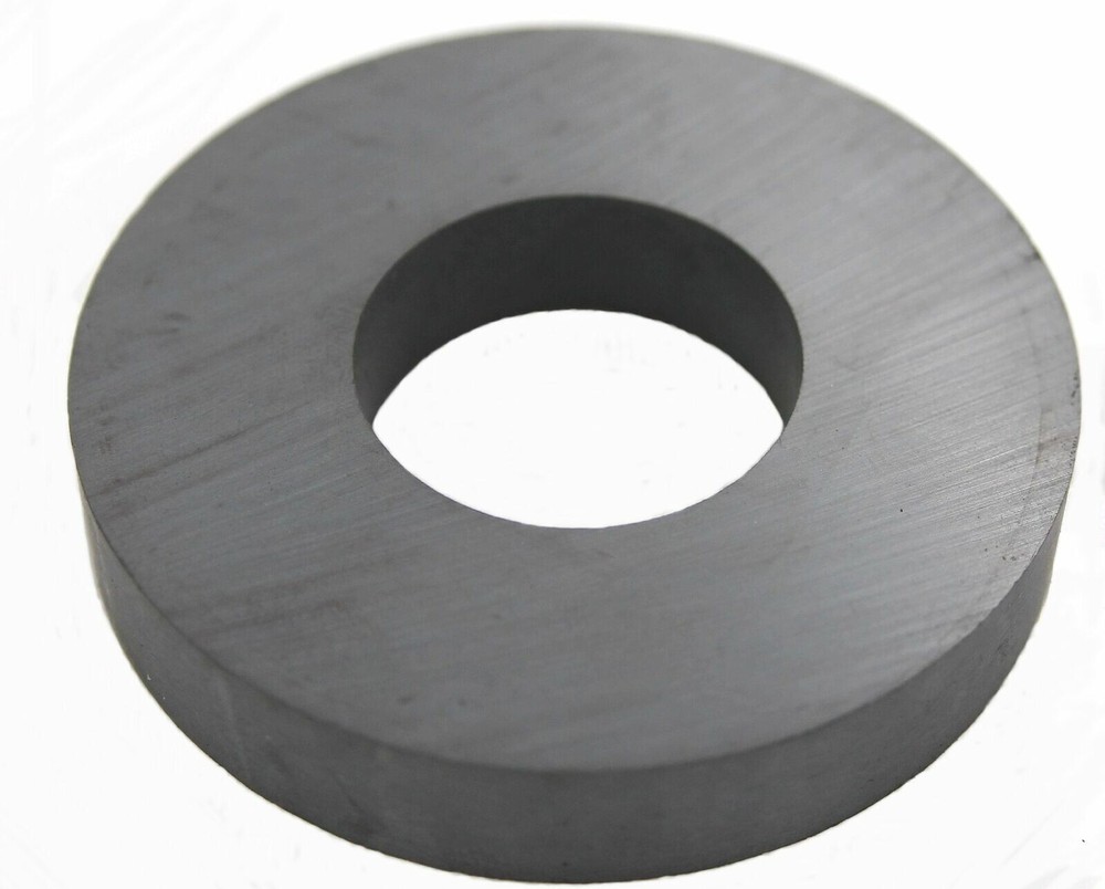 Ferrite Donut / Ring Ceramic Type Magnet, Size  2¾" OD, 1¼" ID, ½" Thick