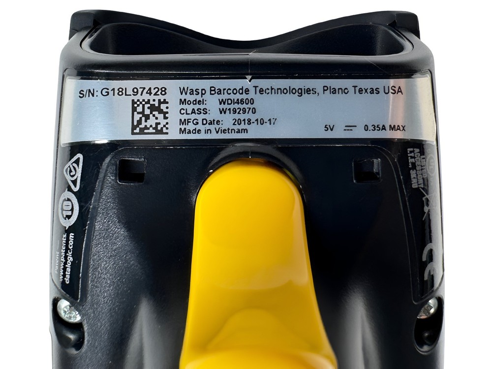 Wasp WDI4600 1D 2D Laser Handheld Barcode Scanner Reader w/USB Cable TESTED