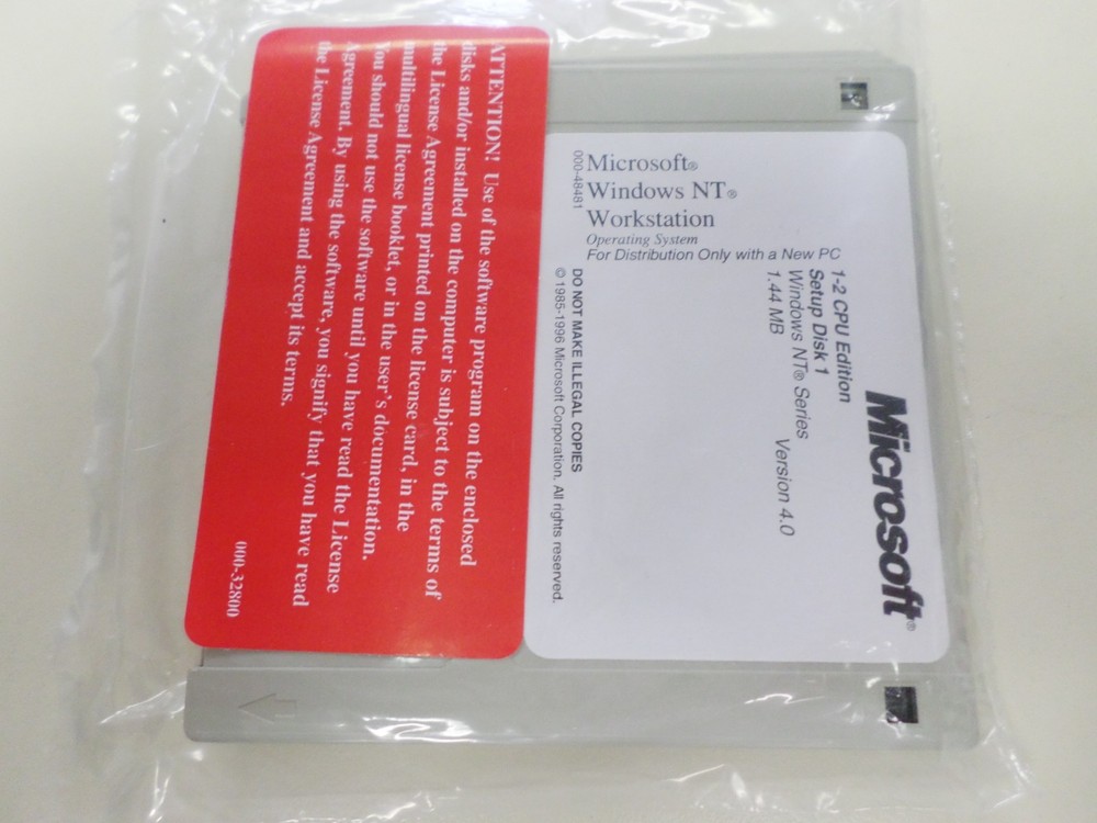 Microsoft Windows NT Workstation Sealed 3.5 Media