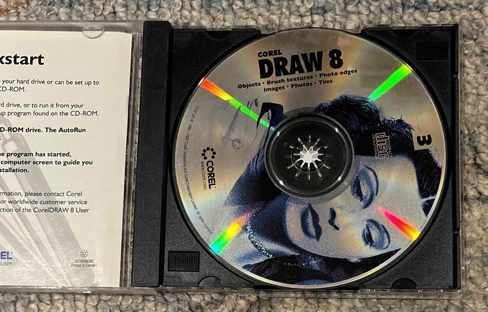 Corel Draw 8 - Replacement Disc 3 Only,PC CD-ROM Software Windows 95 (No Key)