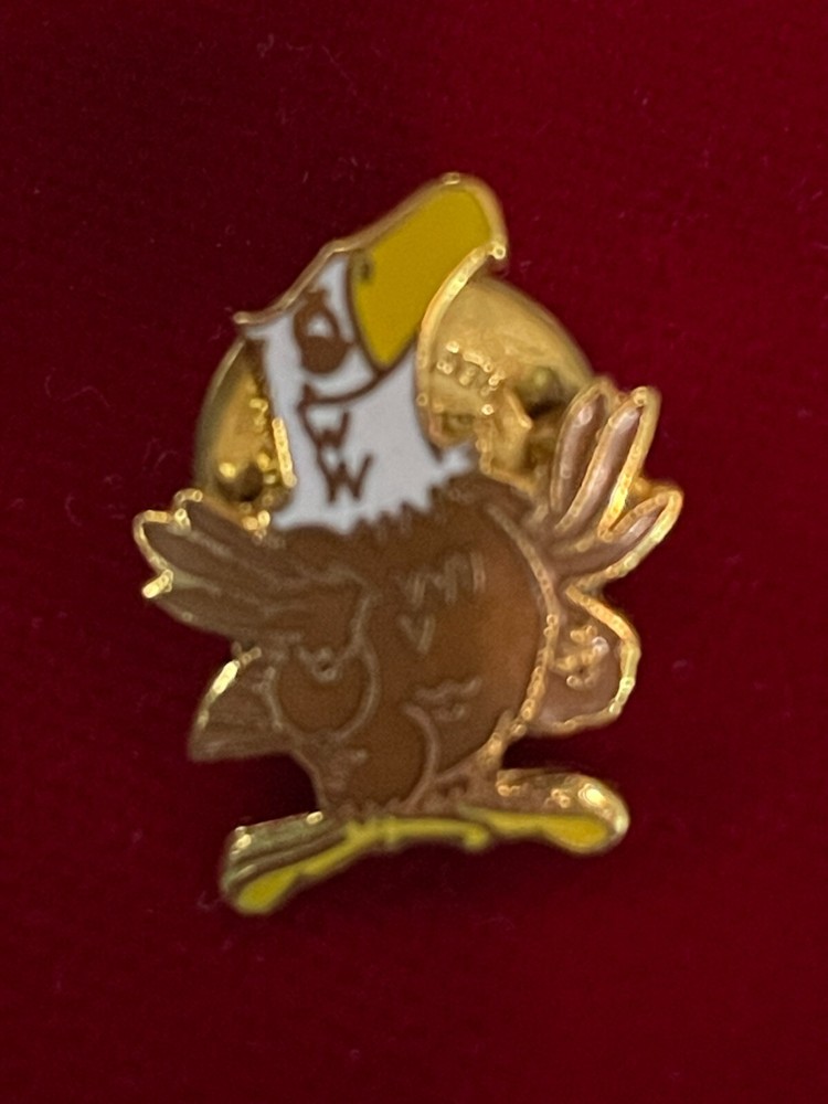 Small Standing Eagle Cloisonne Enamel Lapel Pin .75" Bird