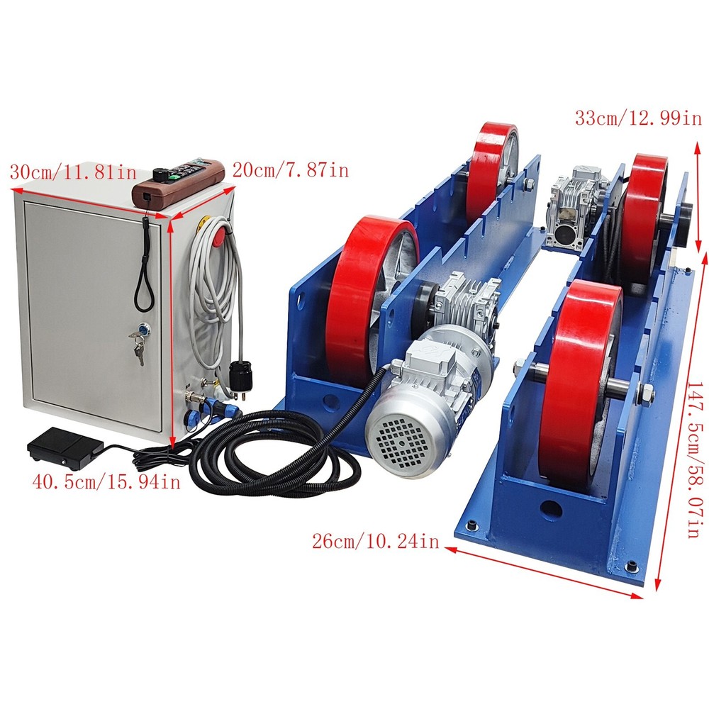 220V 3T Dual Motor Drive Remote Control Adjustable Welding Turning Roller Table