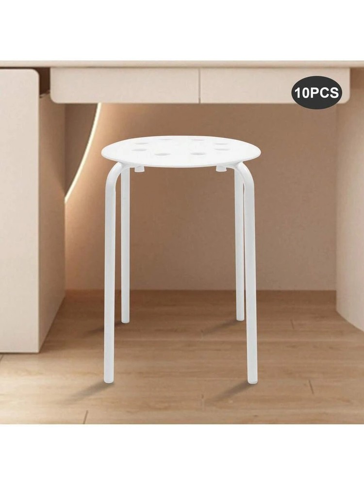 NEW 10-Pack Stackable Stools White 551lbs-881lbs Load FREE SHIPPING
