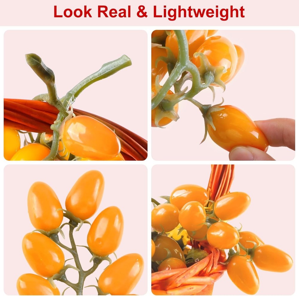 Artificial Tomato String, 2 Pack Simulation Yellow Tomato, 2pcs