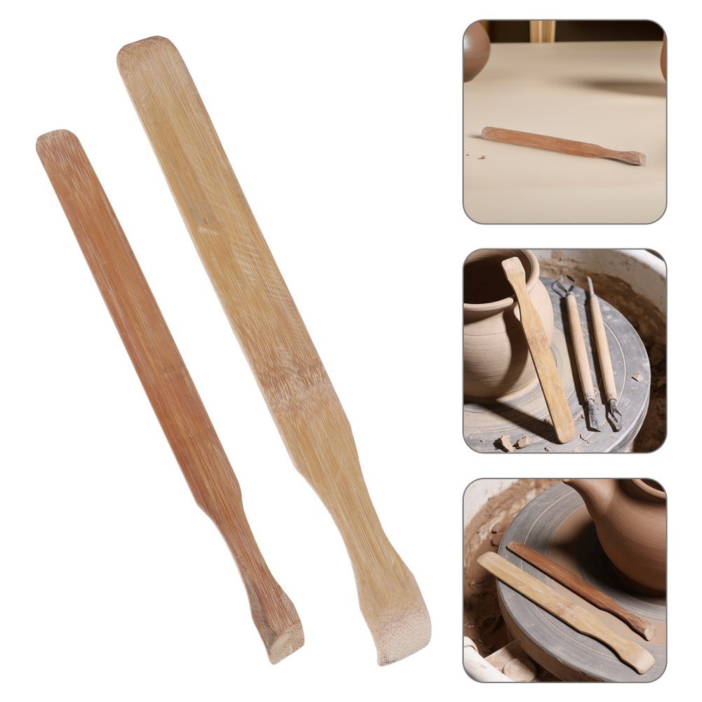 2 Pcs Pot Making Tool Bamboo Racket Pottery Forming Tools Ceramic Paddle Clay