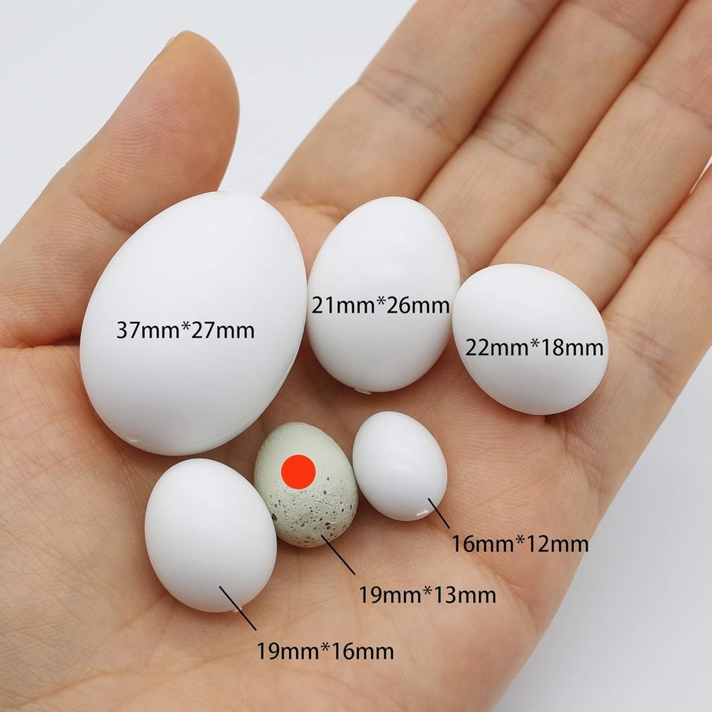 8 Pcs Solid Canary Plastic Eggs Hatching Eggs Trick The Birds to Stop Laying Egg