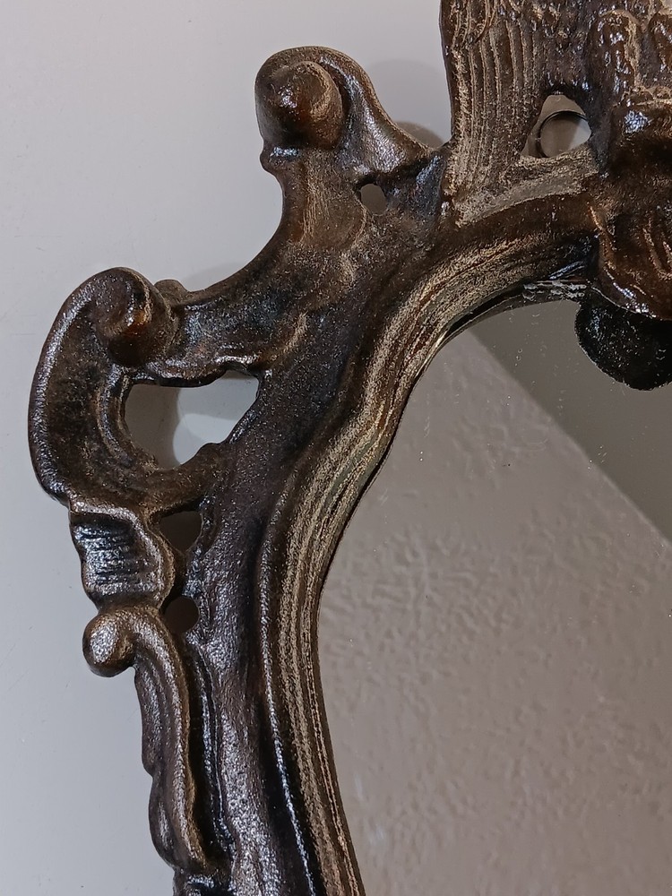 Cast Iron Eagle Mirror Small Ornate Creation by IRON ART CO.