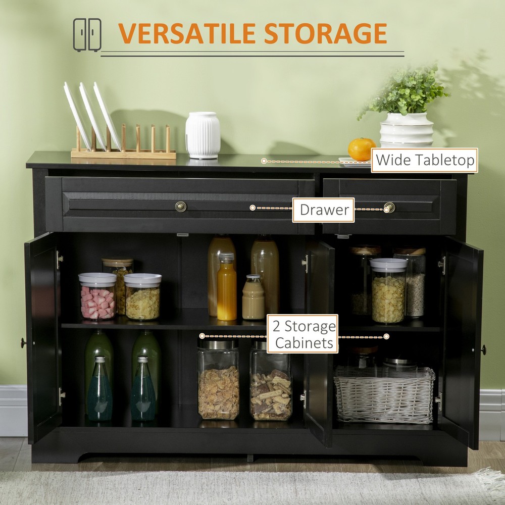 Sideboard Buffet Cabinet, Modern Accent Cabinet with 2 Drawers and Adjustable