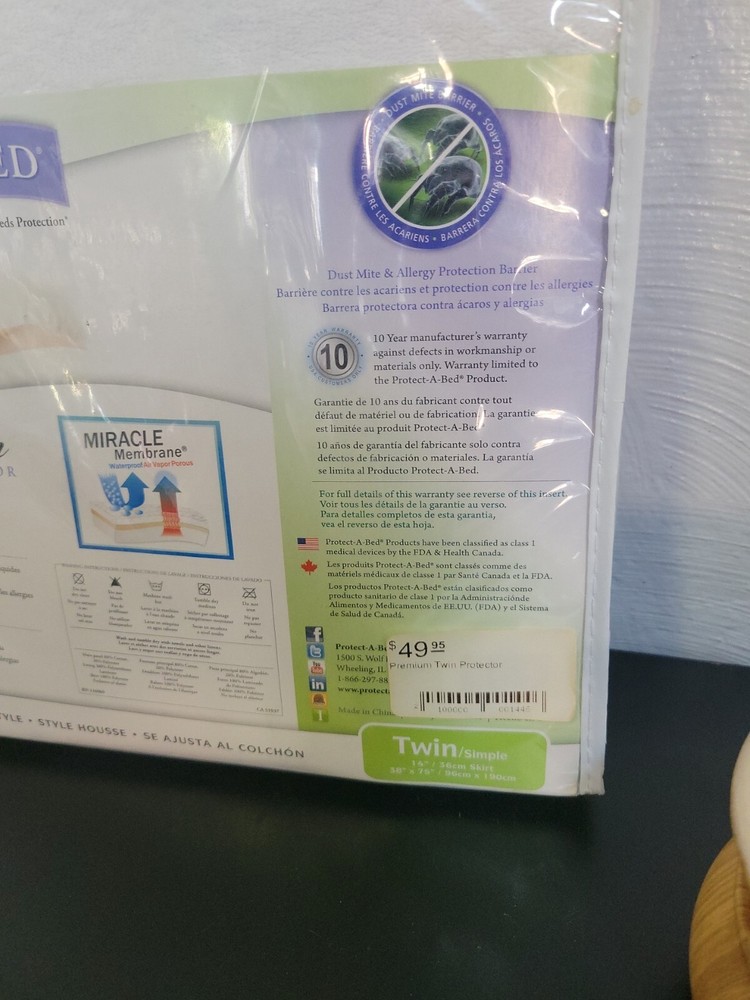 PROTECT-A-BED~ Premium Waterproof Mattress Protector-TWIN