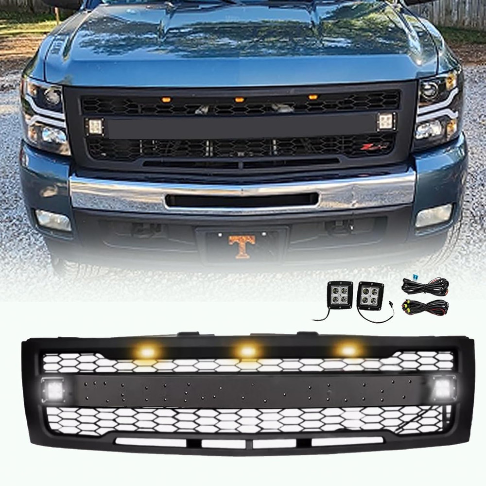 Front Grille Compatible with 2007 2008 2009 2010 2011 2012 2013 Chevy Silverado