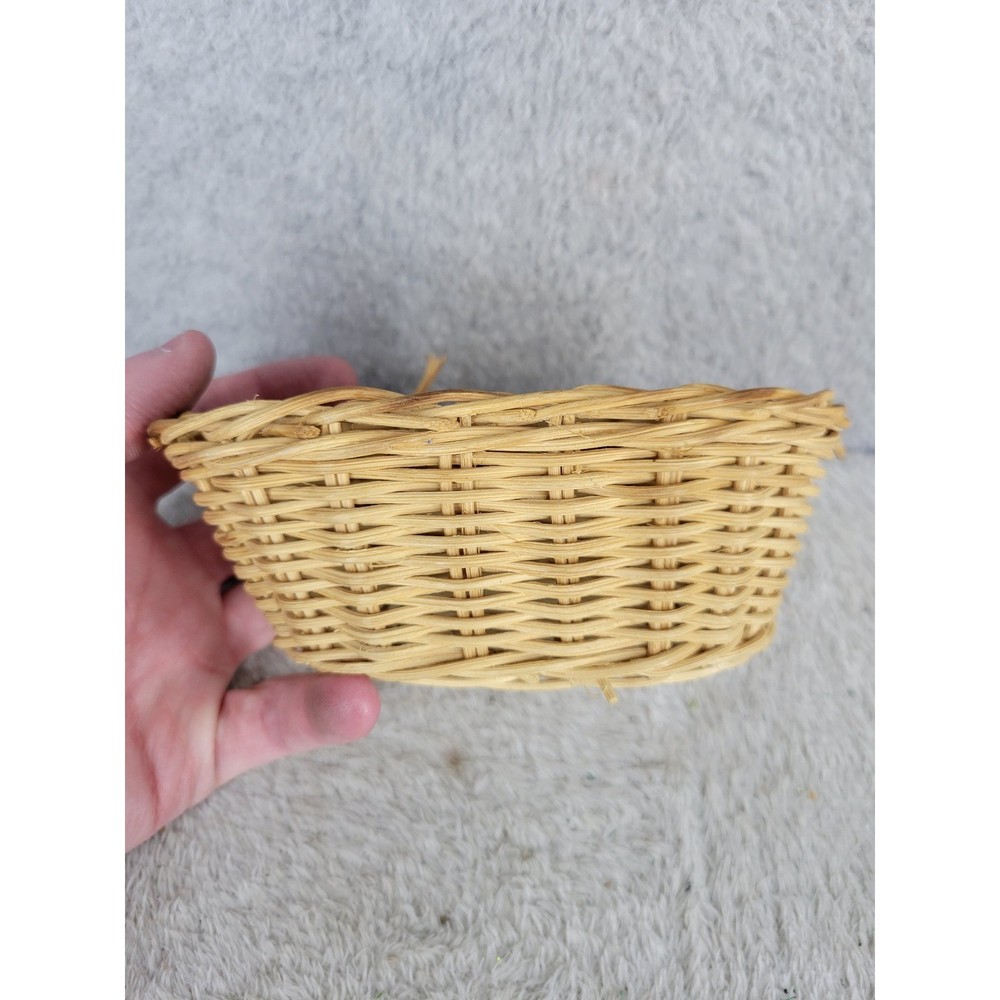 Small Woven Rattan Basket Miniature Decor Storage Container
